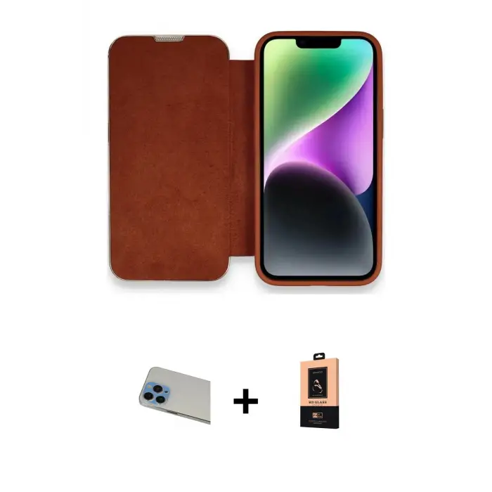 ieg™ iPhone 13 Pro Max Kılıf Siluet Minimal Serisi - Şeffaf Maxco Cam Ekran Koruyucu + Rainbow Kamera Lens Koruma Cam - MI