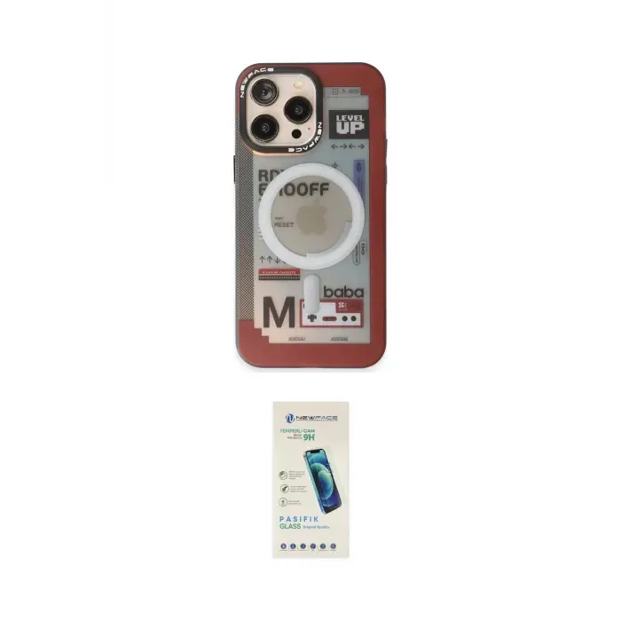 ieg™ iPhone 13 Pro Max Kılıf Siluet Modern Koleksiyonu - Şeffaf Pasifik Cam Ekran Koruyucu