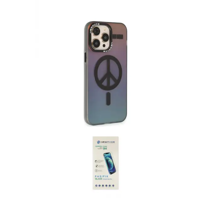 ieg™ iPhone 13 Pro Max Kılıf Siluet Modern Koleksiyonu - Şeffaf Pasifik Cam Ekran Koruyucu