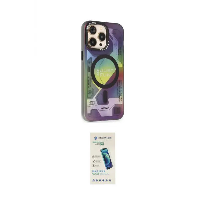 ieg™ iPhone 13 Pro Max Kılıf Siluet Modern Koleksiyonu - Şeffaf Pasifik Cam Ekran Koruyucu