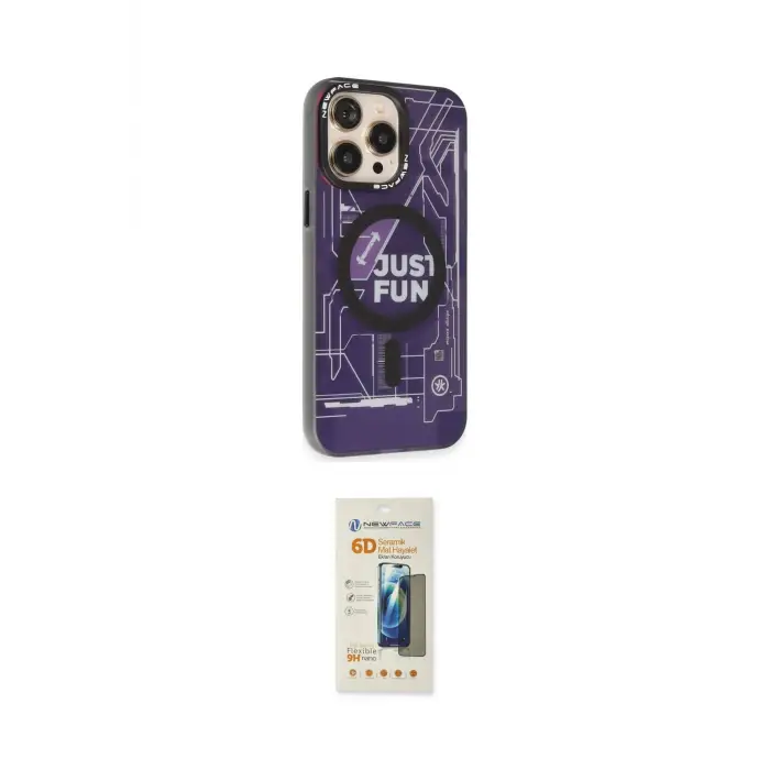 ieg™ iPhone 13 Pro Max Kılıf Siluet Modern Koleksiyonu - Siyah 6D Mat Seramik Hayalet Nano Ekran Koruyucu