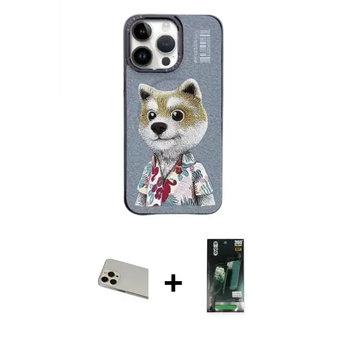 ieg™ iPhone 13 Pro Max Kılıf Siluet Modern Özel Seri - Şeffaf 360 Full Body Arka Koruyucu + Rainbow Kamera Lens Koruma Cam - REGD