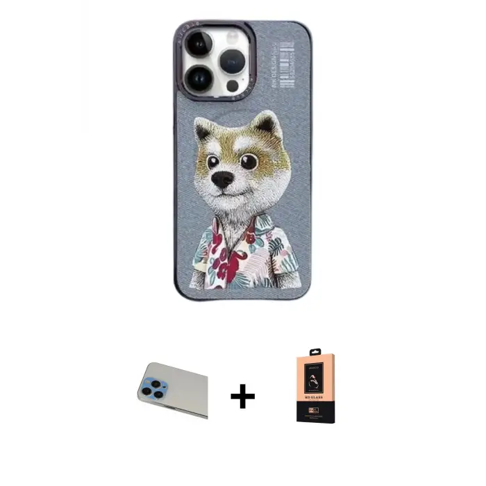 ieg™ iPhone 13 Pro Max Kılıf Siluet Modern Özel Seri - Şeffaf Maxco Cam Ekran Koruyucu + Rainbow Kamera Lens Koruma Cam - MI