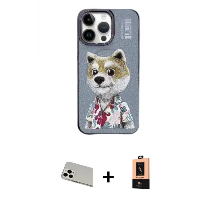 ieg™ iPhone 13 Pro Max Kılıf Siluet Modern Özel Seri - Şeffaf Maxco Cam Ekran Koruyucu + Rainbow Kamera Lens Koruma Cam - BZ