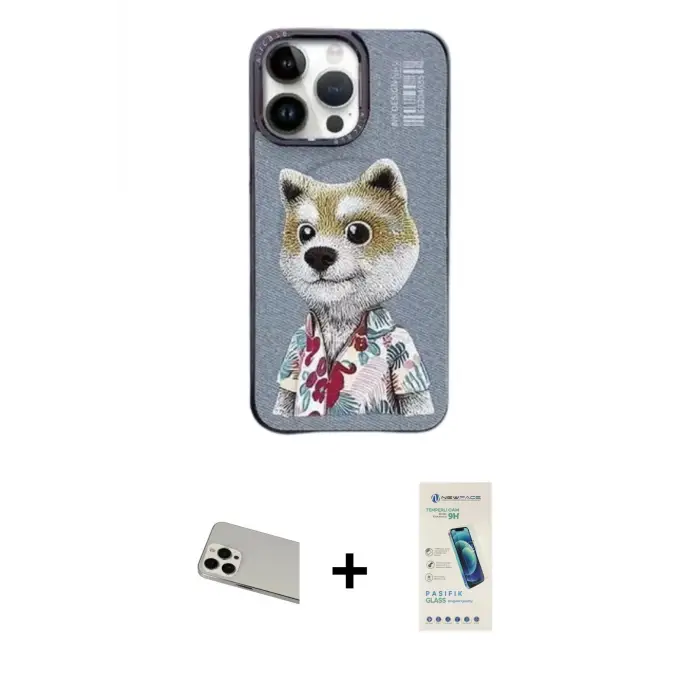 ieg™ iPhone 13 Pro Max Kılıf Siluet Modern Özel Seri - Şeffaf Pasifik Cam Ekran Koruyucu + Rainbow Kamera Lens Koruma Cam - BZ