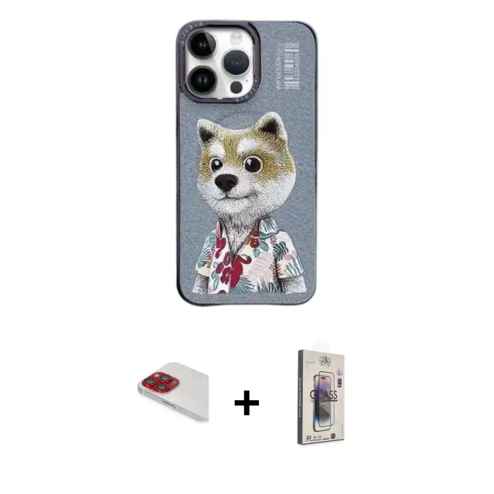 ieg™ iPhone 13 Pro Max Kılıf Siluet Modern Özel Seri - Siyah Bilvis 3D Cam Ekran Koruyucu + Pers Alüminyum Kamera Lens - KI