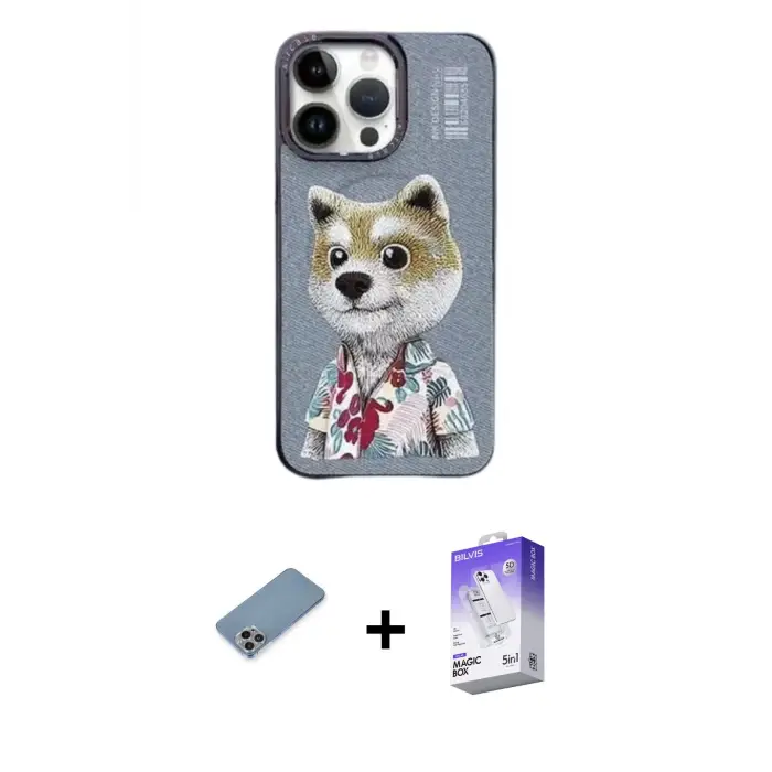 ieg™ iPhone 13 Pro Max Kılıf Siluet Modern Özel Seri - Siyah Bilvis 5in1 3D Magic Cam Ekran Koruyucu + Shine Kamera Lens Koruma Cam - GI