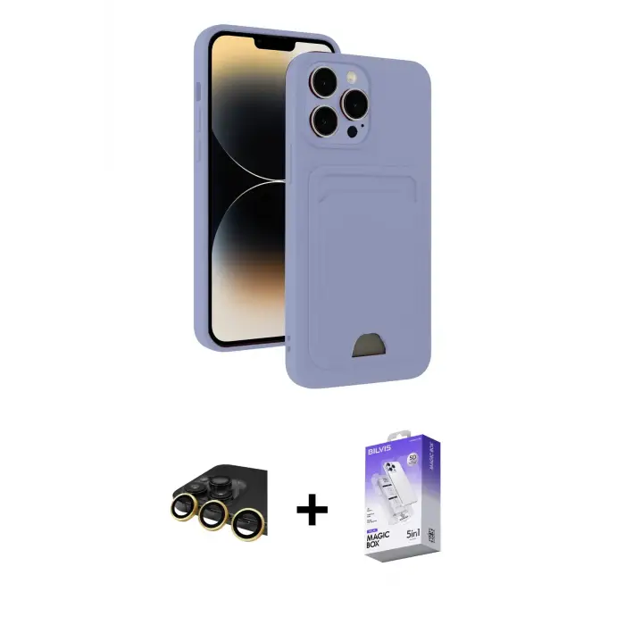 ieg™ iPhone 13 Pro Max Kılıf Vadi Çizgi Prime - Siyah Bilvis 5in1 3D Magic Cam Ekran Koruyucu + Raze Metal Kamera Lens - GD