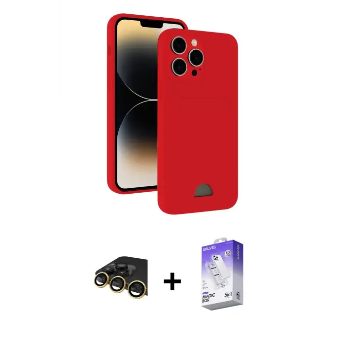 ieg™ iPhone 13 Pro Max Kılıf Vadi Çizgi Prime - Siyah Bilvis 5in1 3D Magic Cam Ekran Koruyucu + Raze Metal Kamera Lens - GD