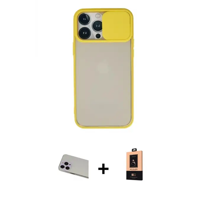 ieg™ iPhone 13 Pro Max Kılıf Vadi Çizgi - Şeffaf Maxco Cam Ekran Koruyucu + Rainbow Kamera Lens Koruma Cam - MR