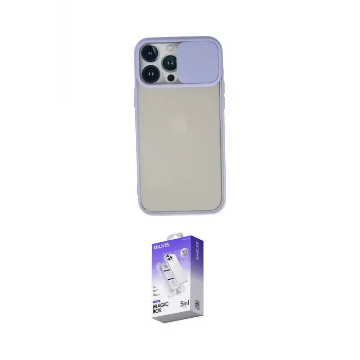 ieg™ iPhone 13 Pro Max Kılıf Vadi Çizgi - Siyah Bilvis 5in1 3D Magic Cam Ekran Koruyucu