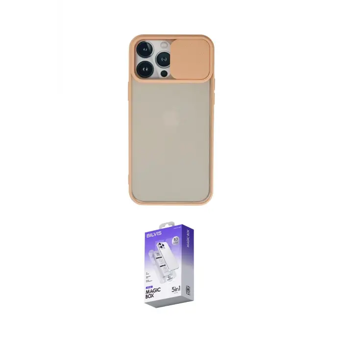 ieg™ iPhone 13 Pro Max Kılıf Vadi Çizgi - Siyah Bilvis 5in1 3D Magic Cam Ekran Koruyucu