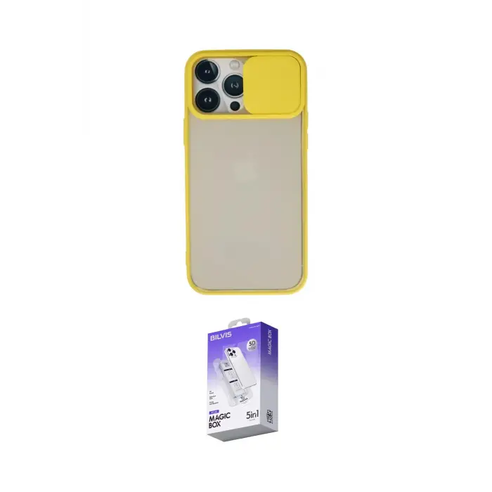 ieg™ iPhone 13 Pro Max Kılıf Vadi Çizgi - Siyah Bilvis 5in1 3D Magic Cam Ekran Koruyucu