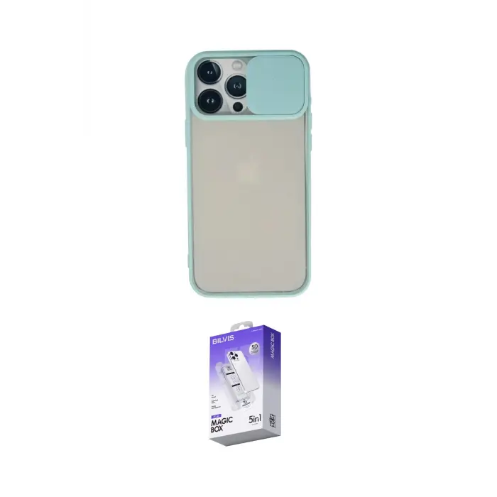 ieg™ iPhone 13 Pro Max Kılıf Vadi Çizgi - Siyah Bilvis 5in1 3D Magic Cam Ekran Koruyucu
