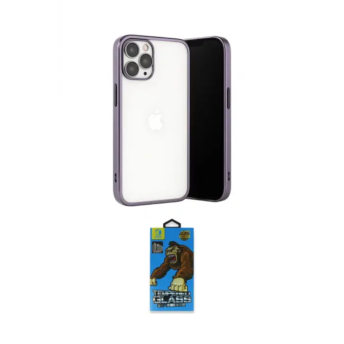 ieg™ iPhone 13 Pro Max Kılıf Vadi Minimal - Siyah 18D Cam Ekran Koruyucu