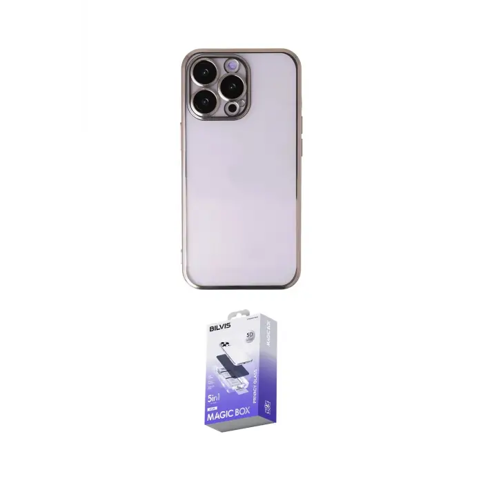 ieg™ iPhone 13 Pro Max Kılıf Vadi Minimal - Siyah Bilvis 5in1 5D Magic Hayalet Cam Ekran Koruyucu