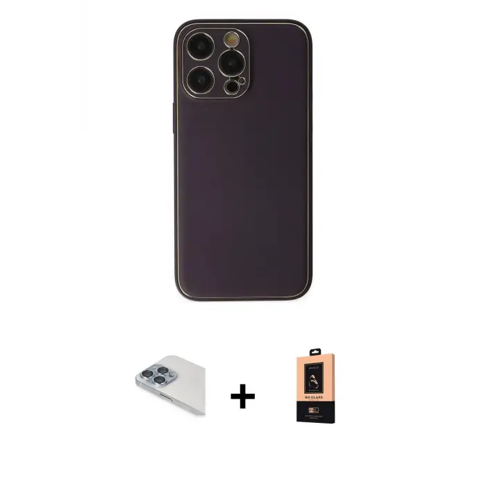 ieg™ iPhone 13 Pro Max Kılıf Yadigar Klasik - Şeffaf Maxco Cam Ekran Koruyucu + Pers Alüminyum Kamera Lens - SABE