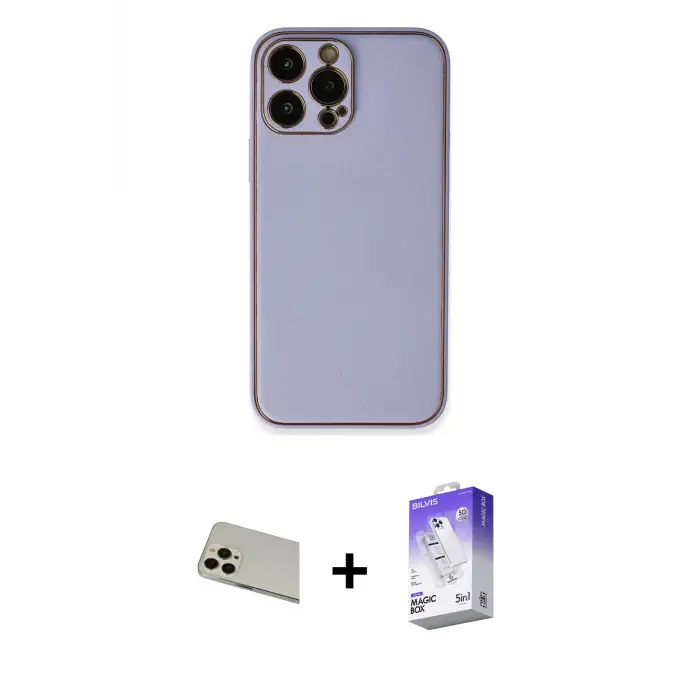 ieg™ iPhone 13 Pro Max Kılıf Yadigar Klasik - Siyah Bilvis 5in1 3D Magic Cam Ekran Koruyucu + Rainbow Kamera Lens Koruma Cam - REGD