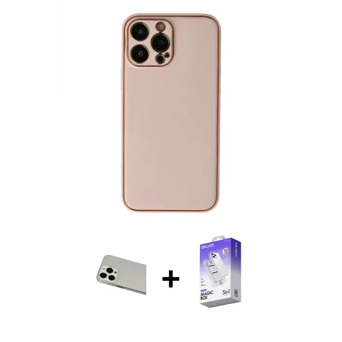 ieg™ iPhone 13 Pro Max Kılıf Yadigar Klasik - Siyah Bilvis 5in1 3D Magic Cam Ekran Koruyucu + Rainbow Kamera Lens Koruma Cam - BZ