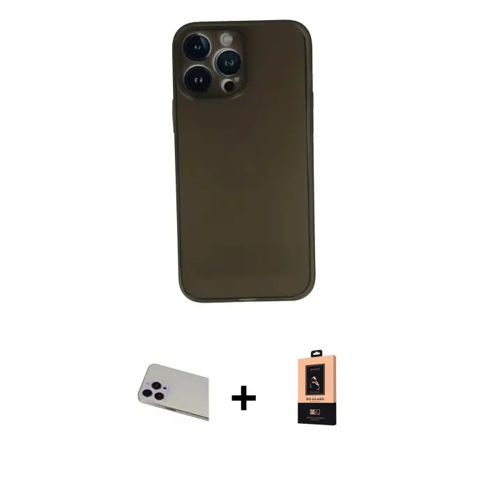 ieg™ iPhone 13 Pro Max Kılıf Yadigar Yansıma Serisi - Şeffaf Maxco Cam Ekran Koruyucu + Rainbow Kamera Lens Koruma Cam - MR