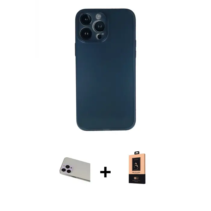 ieg™ iPhone 13 Pro Max Kılıf Yadigar Yansıma Serisi - Şeffaf Maxco Cam Ekran Koruyucu + Rainbow Kamera Lens Koruma Cam - MR