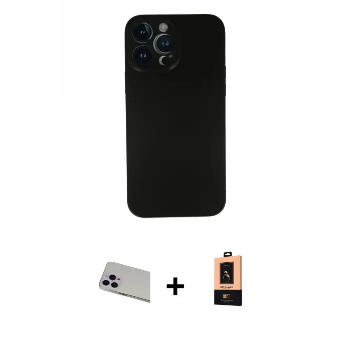 ieg™ iPhone 13 Pro Max Kılıf Yadigar Yansıma Serisi - Şeffaf Maxco Cam Ekran Koruyucu + Rainbow Kamera Lens Koruma Cam - MR
