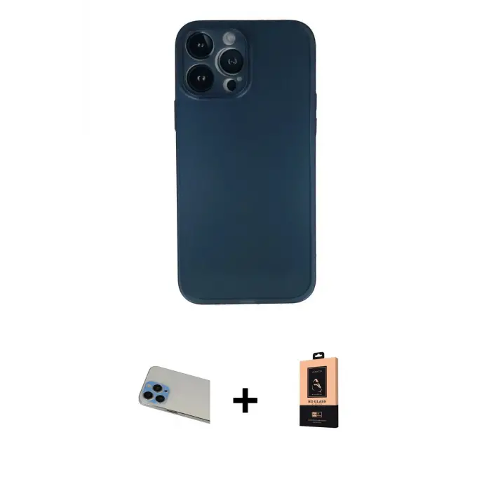 ieg™ iPhone 13 Pro Max Kılıf Yadigar Yansıma Serisi - Şeffaf Maxco Cam Ekran Koruyucu + Rainbow Kamera Lens Koruma Cam - MI
