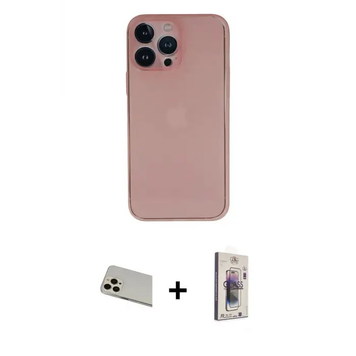 ieg™ iPhone 13 Pro Max Kılıf Yadigar Yansıma Serisi - Siyah Bilvis 3D Cam Ekran Koruyucu + Rainbow Kamera Lens Koruma Cam - REGD