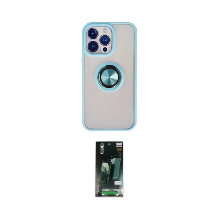 ieg™ iPhone 13 Pro Max Kılıf Yörünge Çizgi - Şeffaf 360 Full Body Arka Koruyucu