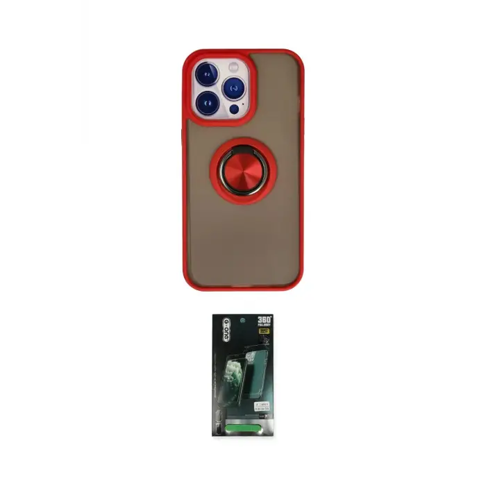 ieg™ iPhone 13 Pro Max Kılıf Yörünge Çizgi - Şeffaf 360 Full Body Arka Koruyucu