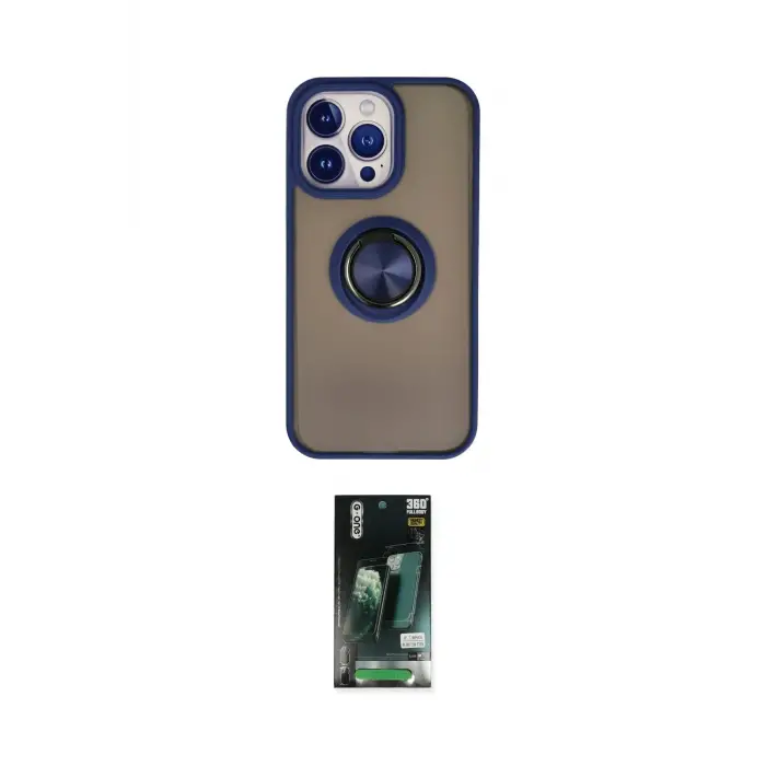 ieg™ iPhone 13 Pro Max Kılıf Yörünge Çizgi - Şeffaf 360 Full Body Arka Koruyucu