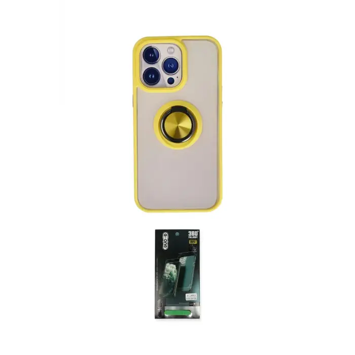 ieg™ iPhone 13 Pro Max Kılıf Yörünge Çizgi - Şeffaf 360 Full Body Arka Koruyucu