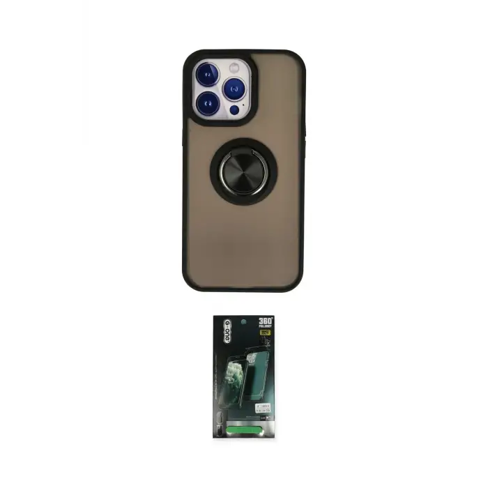 ieg™ iPhone 13 Pro Max Kılıf Yörünge Çizgi - Şeffaf 360 Full Body Arka Koruyucu