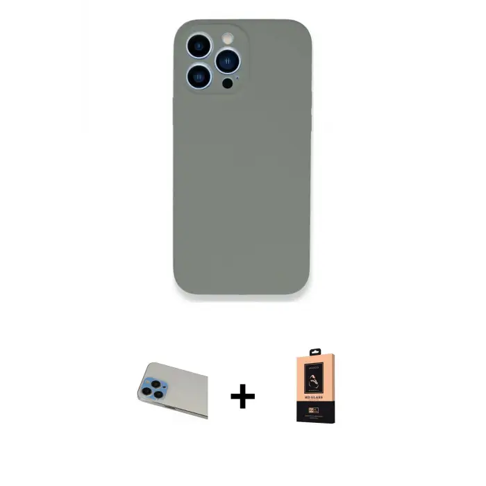 ieg™ iPhone 13 Pro Max Kılıf Zirve Modern Özel Seri - Şeffaf Maxco Cam Ekran Koruyucu + Rainbow Kamera Lens Koruma Cam - MI