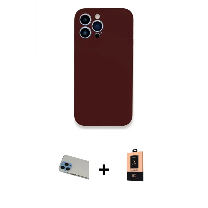 ieg™ iPhone 13 Pro Max Kılıf Zirve Modern Özel Seri - Şeffaf Maxco Cam Ekran Koruyucu + Rainbow Kamera Lens Koruma Cam - MI
