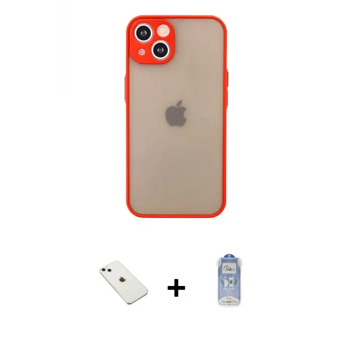 ieg™ iPhone 14 Kılıf Ahenk Çizgi Serisi - Siyah Joko Magic 5D Cam + Diamond Kamera Lens - PE
