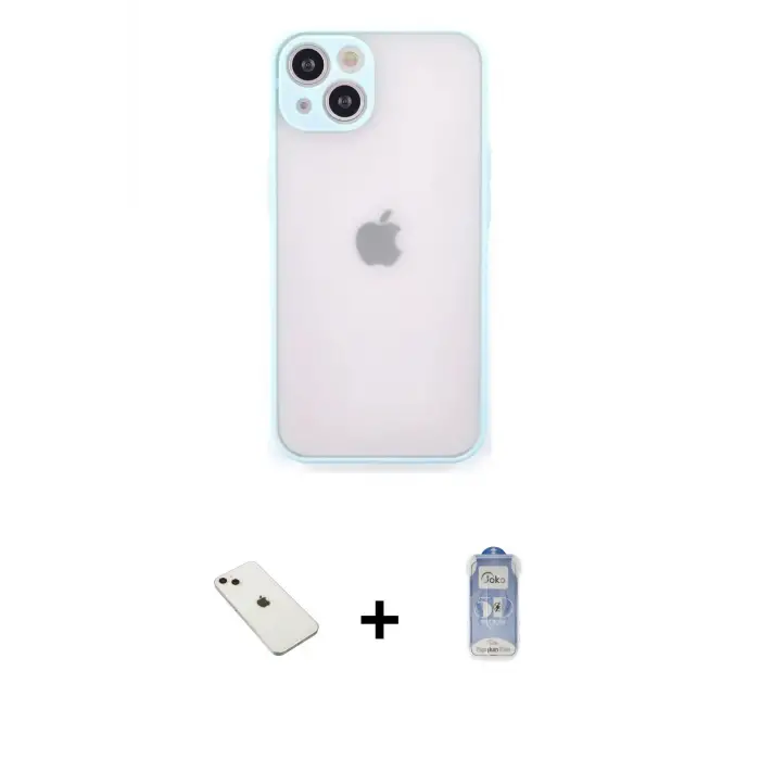 ieg™ iPhone 14 Kılıf Ahenk Çizgi Serisi - Siyah Joko Magic 5D Cam + Diamond Kamera Lens - PE