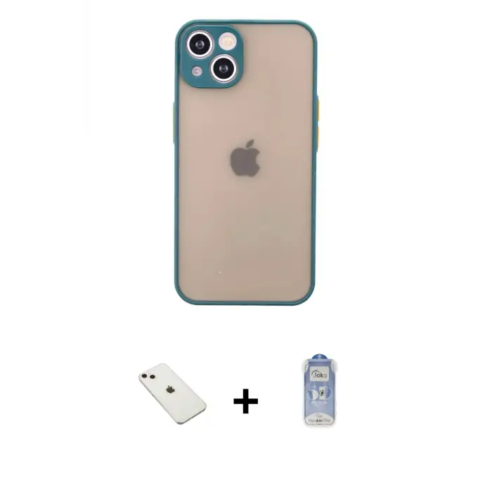 ieg™ iPhone 14 Kılıf Ahenk Çizgi Serisi - Siyah Joko Magic 5D Cam + Diamond Kamera Lens - PE