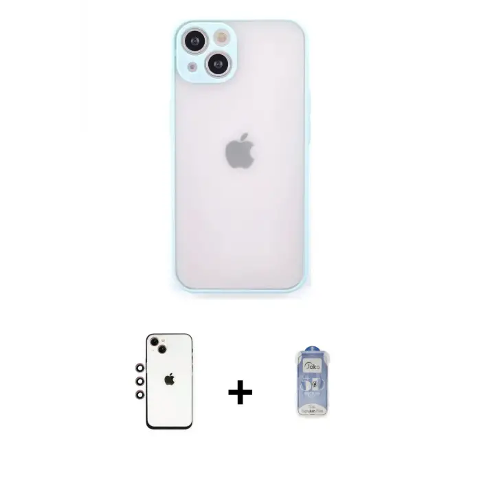 ieg™ iPhone 14 Kılıf Ahenk Çizgi Serisi - Siyah Joko Magic 5D Cam + Shine Kamera Lens - GI