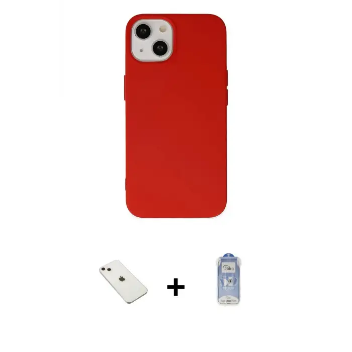ieg™ iPhone 14 Kılıf Ahenk Serisi - Siyah Joko Magic 5D Cam + Diamond Kamera Lens - PE
