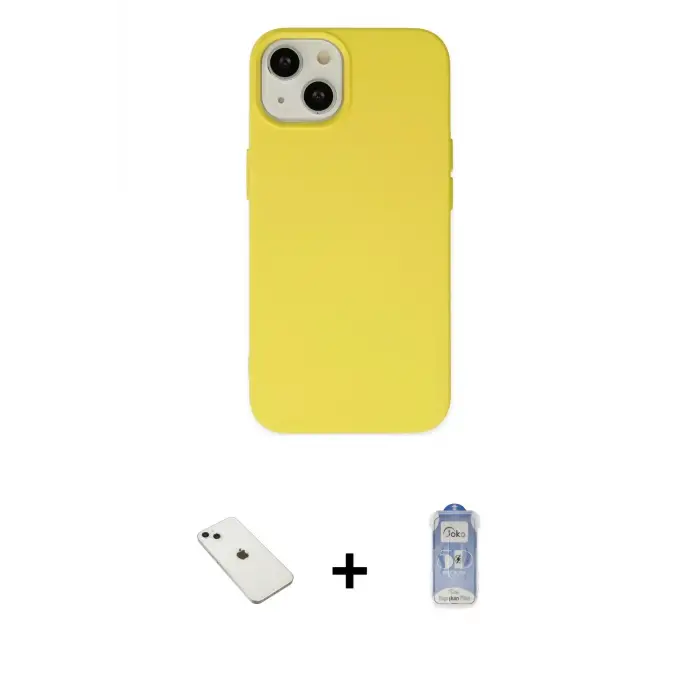 ieg™ iPhone 14 Kılıf Ahenk Serisi - Siyah Joko Magic 5D Cam + Diamond Kamera Lens - SABE