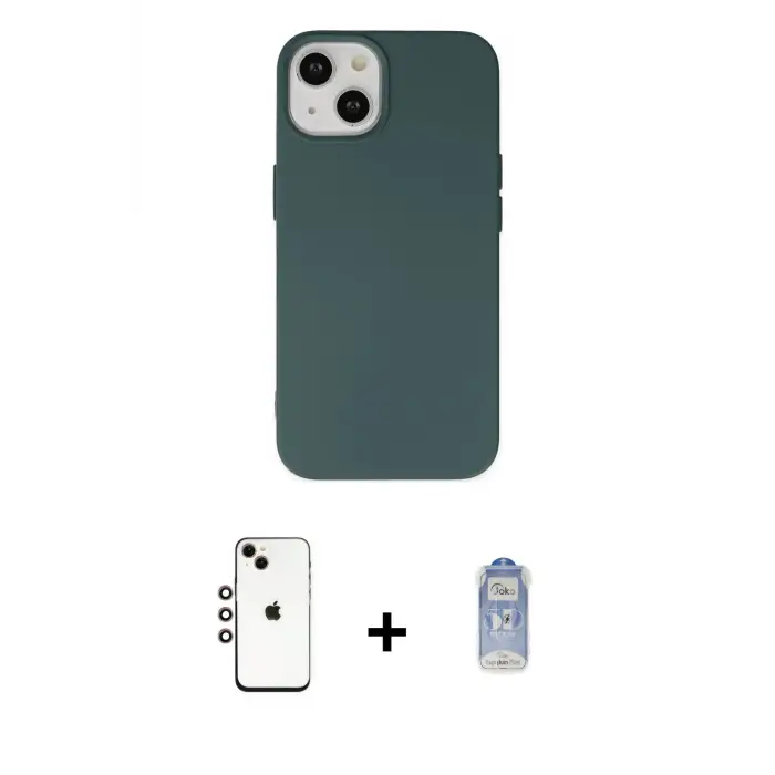 ieg™ iPhone 14 Kılıf Ahenk Serisi - Siyah Joko Magic 5D Cam + Shine Kamera Lens - GI