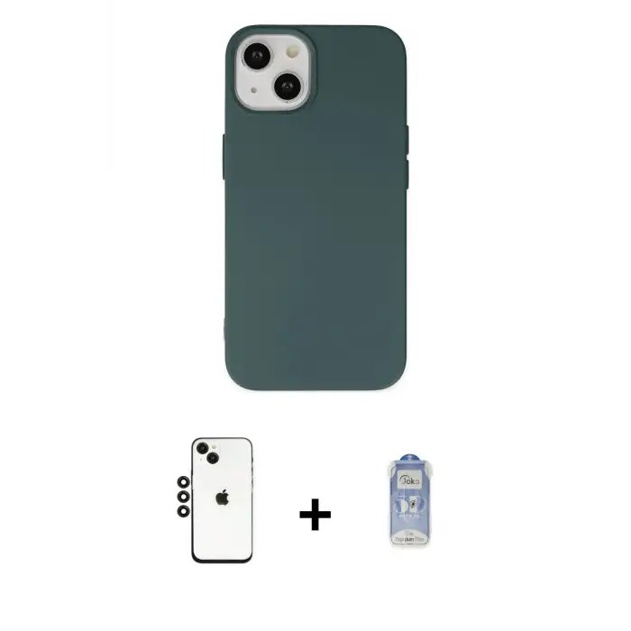 ieg™ iPhone 14 Kılıf Ahenk Serisi - Siyah Joko Magic 5D Cam + Shine Kamera Lens - SH
