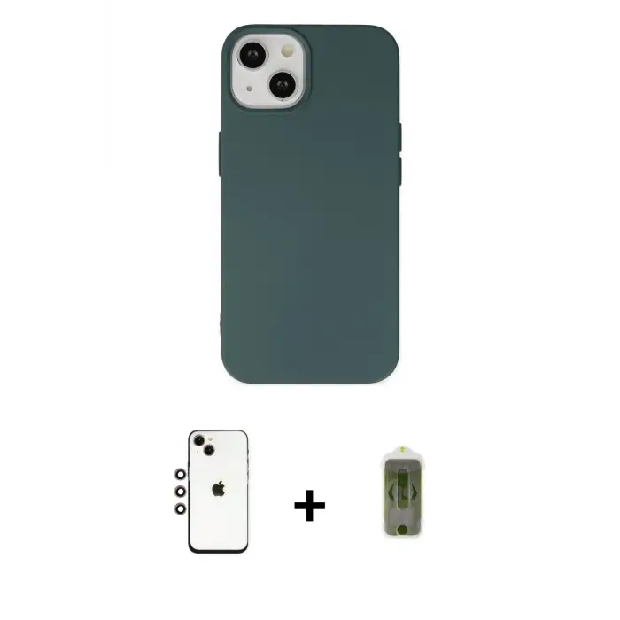 ieg™ iPhone 14 Kılıf Ahenk Serisi - Siyah Joko Magic 5D Hayalet Cam + Shine Kamera Lens - GI