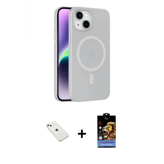 ieg™ iPhone 14 Kılıf Çekirdek Modern Prime - Siyah Buffer Hayalet Cam Ekran Koruyucu + Diamond Kamera Lens - SABE