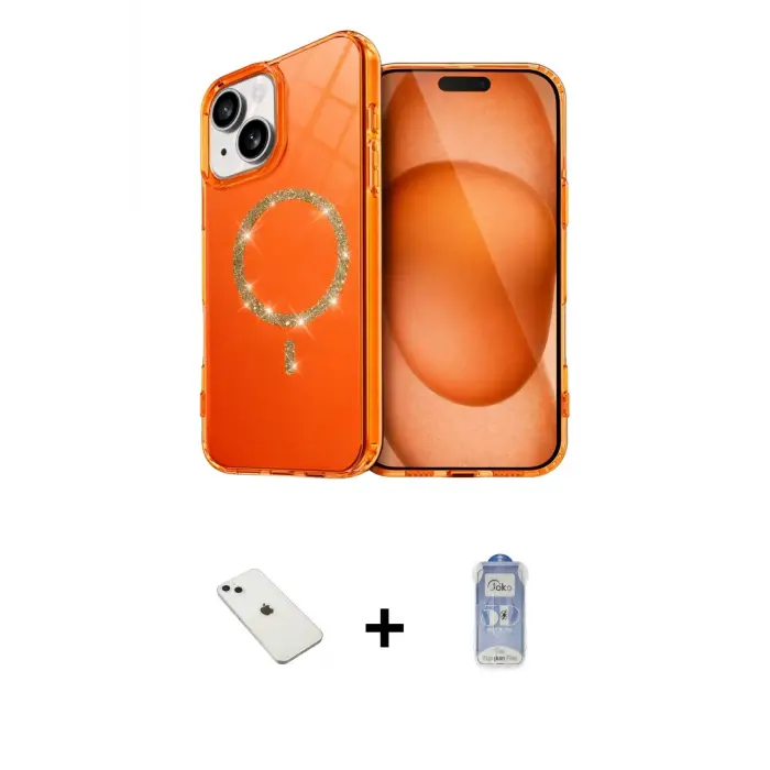 ieg™ iPhone 14 Kılıf Kıvılcım Form Prime - Siyah Joko Magic 5D Cam + Diamond Kamera Lens - SABE