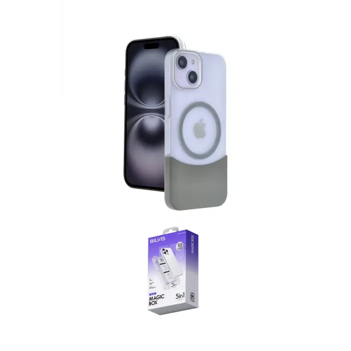 ieg™ iPhone 14 Kılıf Kozmos Form Özel Seri - Siyah Bilvis 5in1 3D Magic Cam Ekran Koruyucu
