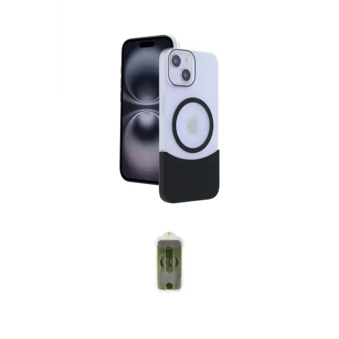 ieg™ iPhone 14 Kılıf Kozmos Form Özel Seri - Siyah Joko Magic 5D Hayalet Cam