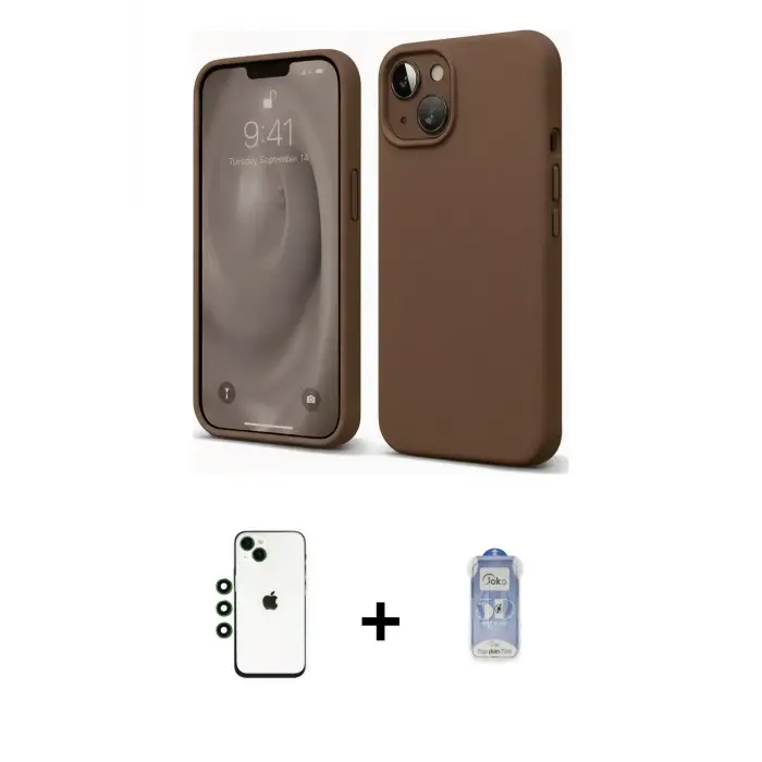 ieg™ iPhone 14 Kılıf Kozmos Yansıma Özel Seri - Siyah Joko Magic 5D Cam + Shine Kamera Lens - YL