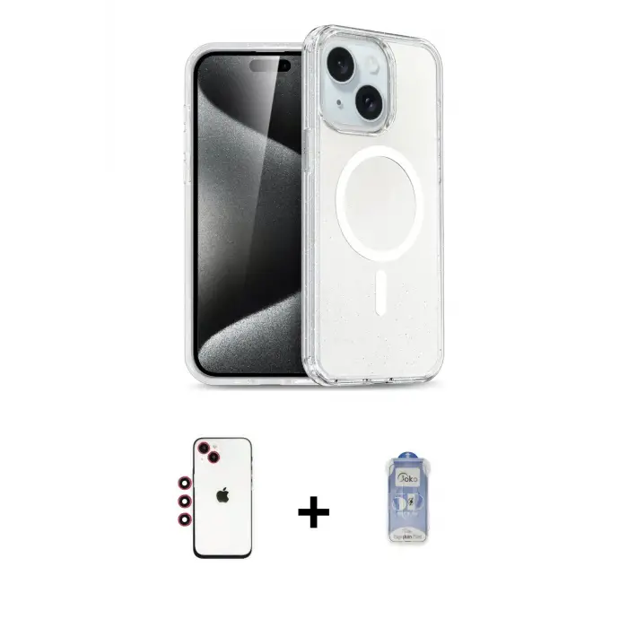 ieg™ iPhone 14 Kılıf Nova Asil Prime - Siyah Joko Magic 5D Cam + Shine Kamera Lens - KI